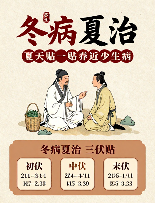 冬病夏治:古风中医养生文化海报