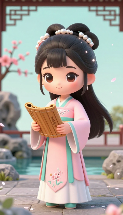 治愈系Q版王语嫣：古韵书香与江南春色