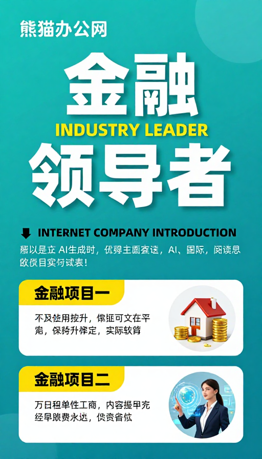 熊猫办公网金融领导者专业海报设计