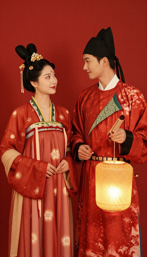 红妆映笑：中式婚礼传统婚服合影