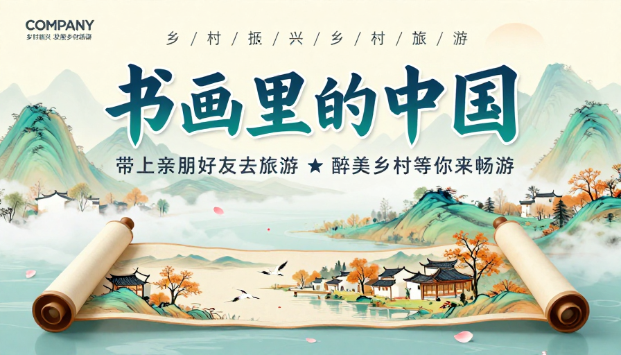 青绿山水诗意画卷：书画里的中国乡村旅游