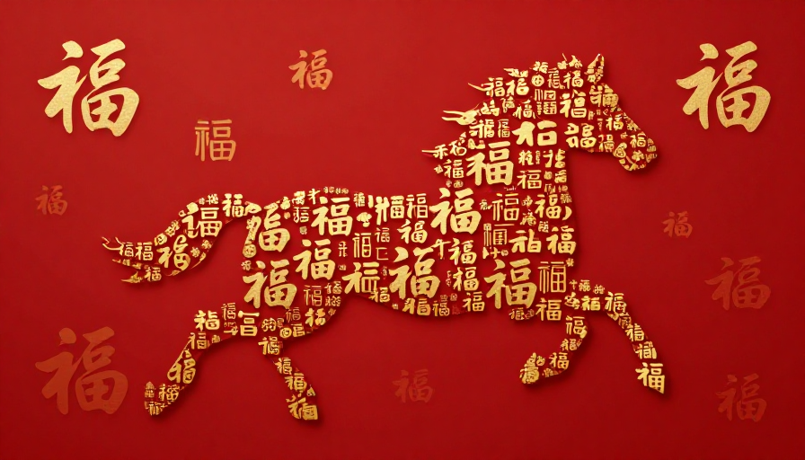 金福奔马：新春国风创意祝福图