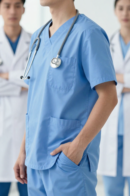 天蓝医护侧影：专业医疗团队摄影作品