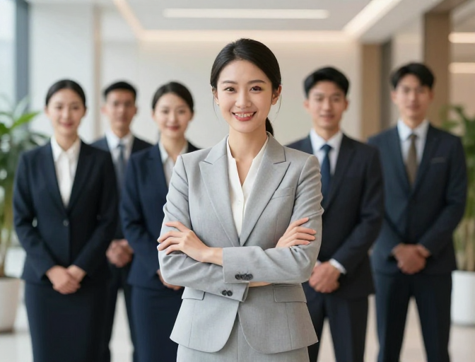 专业商务团队携手共进,展现企业凝聚力与风采