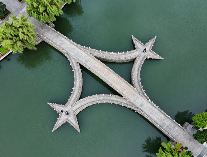 清代古韵:五星桥俯瞰全景图
