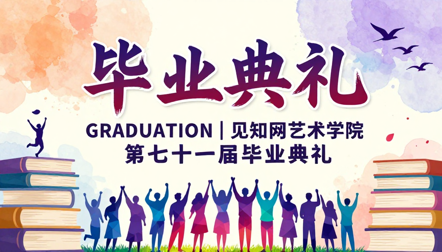 青春纪念·水彩毕业典礼海报