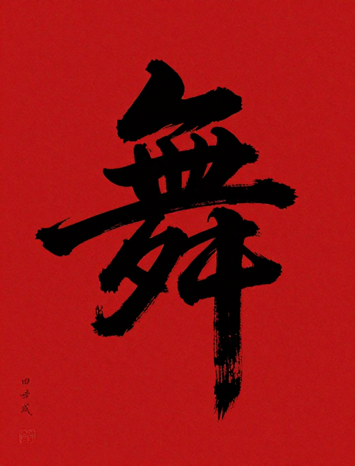 《舞》字水墨剪影动态书法海报设计
