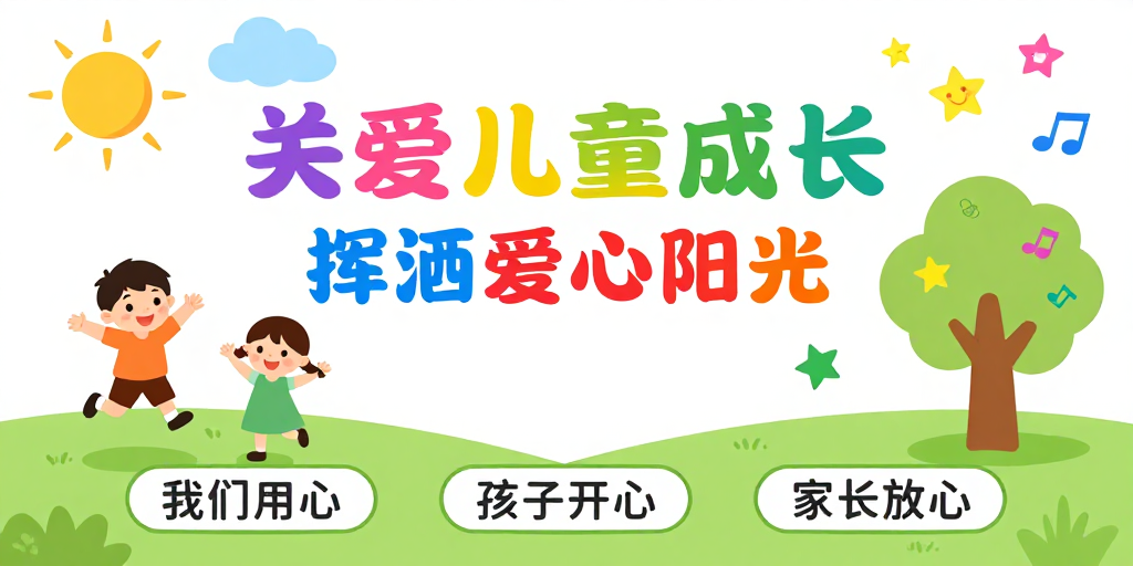 温馨童趣儿童成长公益海报