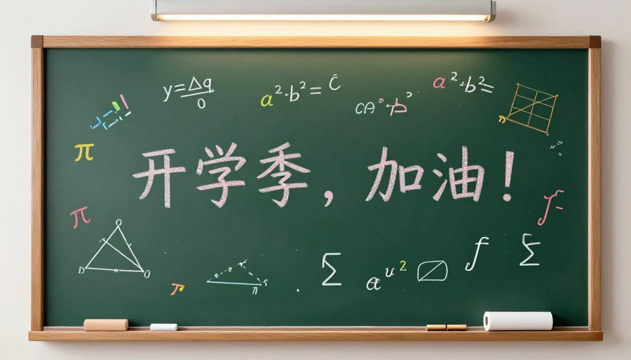 开学季激励海报：数学公式点亮学习热情