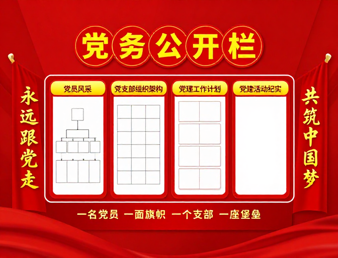 红色党建主题庄严展板设计