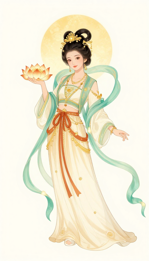 手持金莲的仙气飘逸莲花仙子