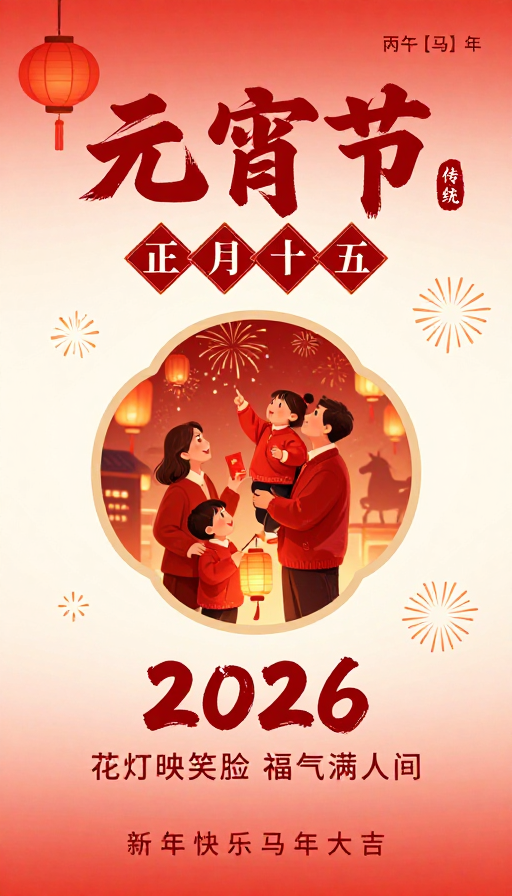 元宵佳节·传统艺术风庆祝海报