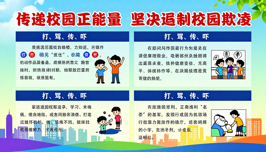 传播校园正能量,坚决抵制校园欺凌