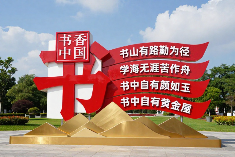 红色巨‘书’字装置彰显书香中国精神