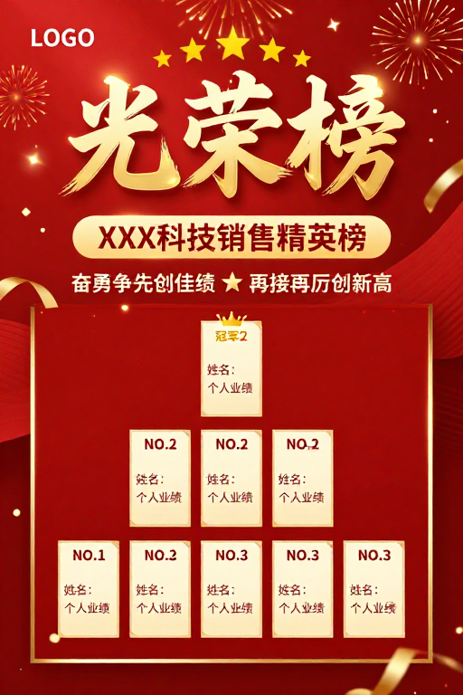 荣耀盛典：中国红鎏金荣誉榜