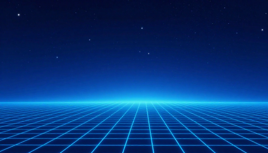 冷峻蓝调数字空间：赛博科技与星空交织