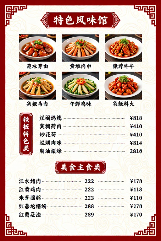 典雅中式传统餐饮菜单设计