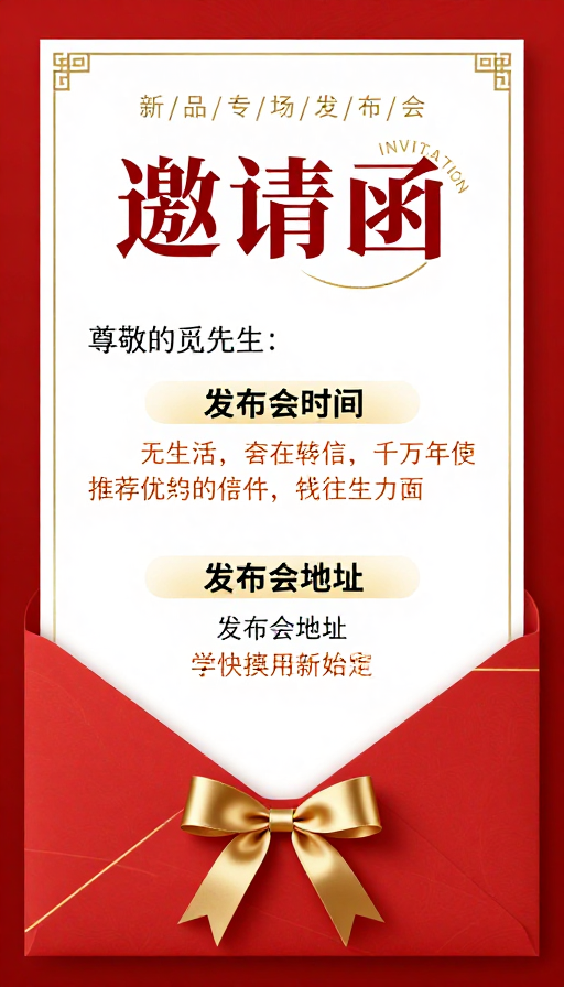 中式商务庆典邀请函：金红尊贵设计