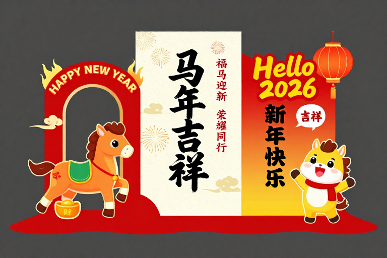 新年喜庆红金立体展陈设计,融合传统与现代