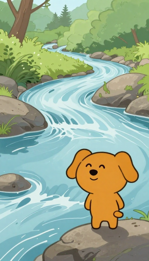 笨笨遇险：湍急河流中的恐惧时刻