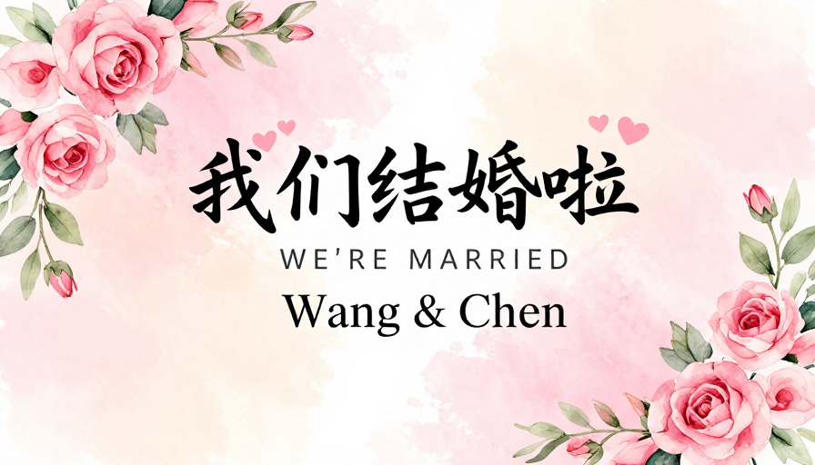 浪漫水彩晕染婚礼邀请函,清新雅致