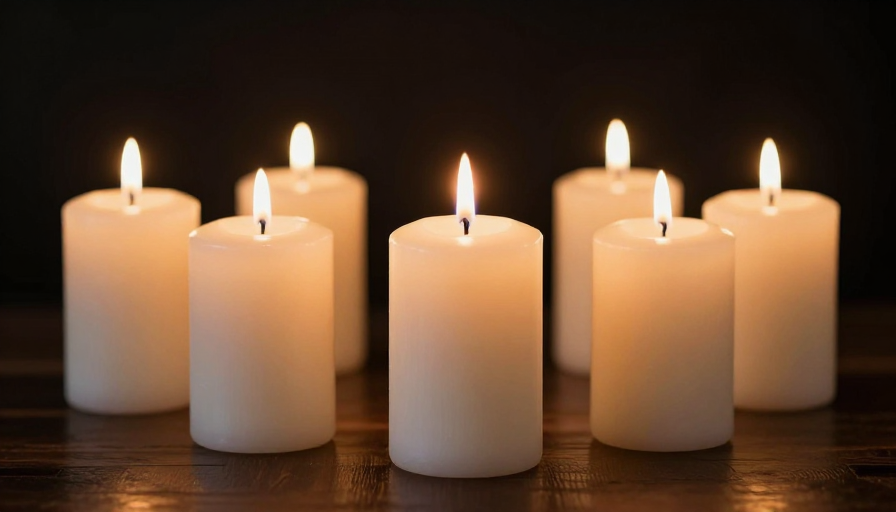 五支烛光静静点燃，营造温暖静谧氛围