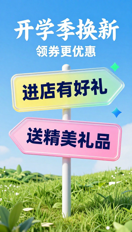 开学季焕新海报:清新自然现代风