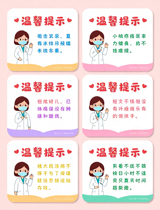 清新治愈马卡龙风医疗提示插画海报