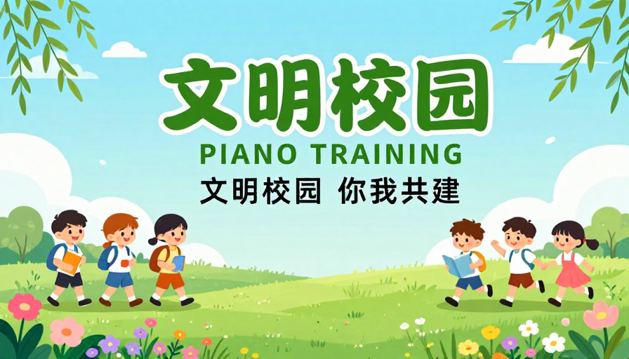 清新校园文明海报,共建美好教育空间