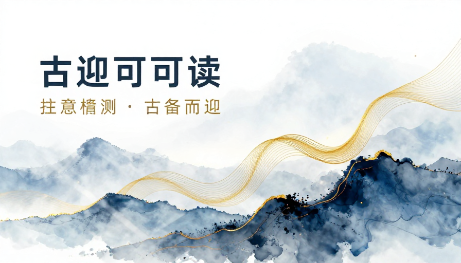 流云山色金线流光 东方水墨抽象艺术海报