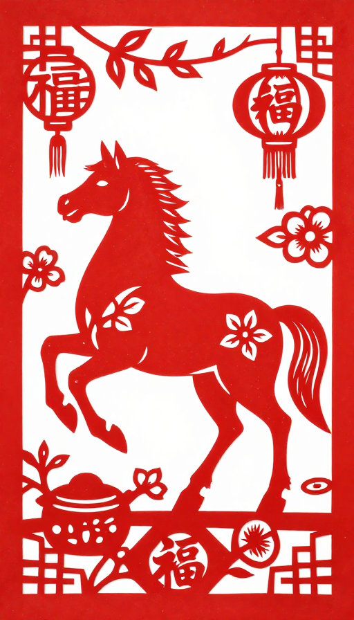 马年剪纸艺术：传统喜庆与吉祥寓意