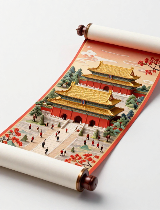 现代中国风：宣纸画卷中的明孝陵奇观