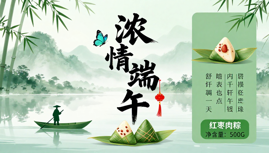 水墨青绿·粽香浓情 端午节海报艺术