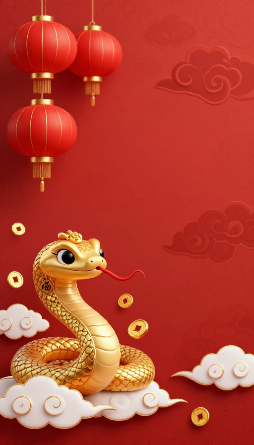 金蛇送福·传统祥云贺新春