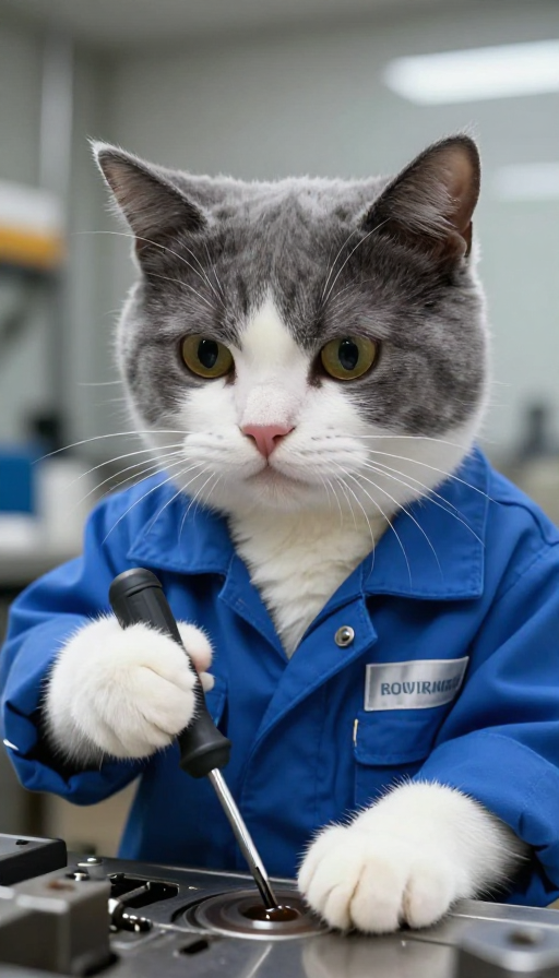 职场小猫咪：专注工作的拟人化打工仔插画