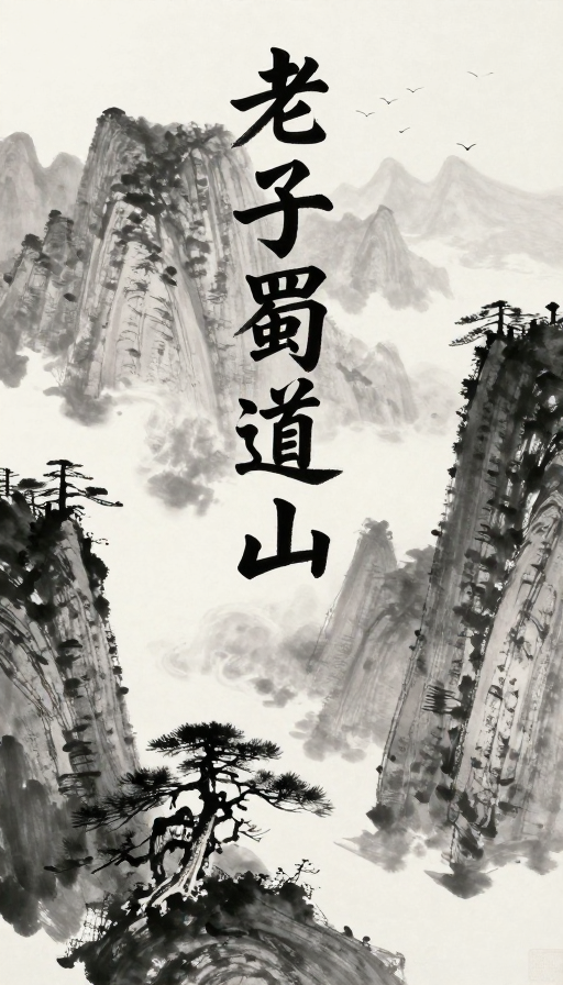 水墨蜀道：黑白晕染的磅礴山水意境