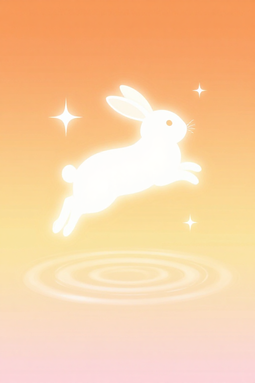 跃兔流光:东方梦幻剪影插画