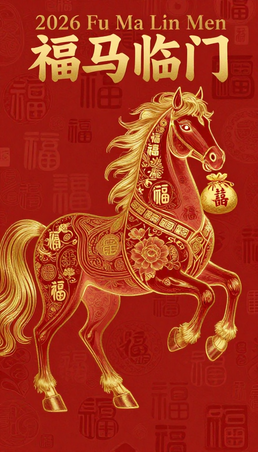 衔福吉马：2026 国风水彩祥瑞插画杰作