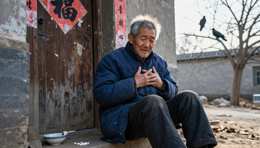寒冬孤影：老人病痛中的孤独守望